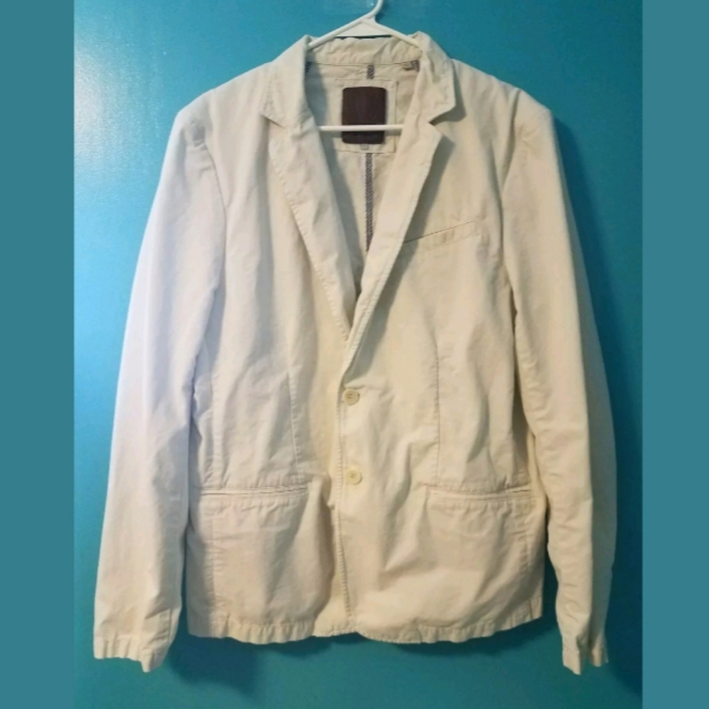 Men's Creme Colored Guess Blazer, Size Large